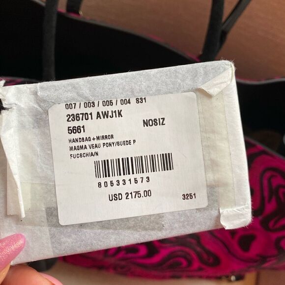 BALENCIAGA   
Magenta and Black Calf Hair and Suede Tote Bag - Picture 8 of 16